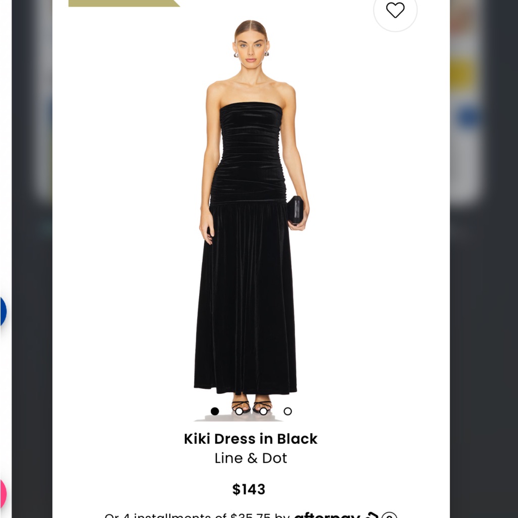Line & Dot Black Pleated Ruched Gown